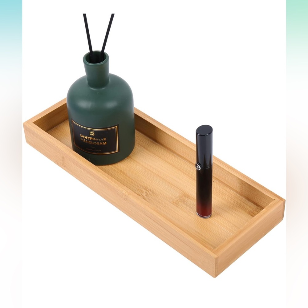 Amazon Natural Bamboo wood Vanity, sink, toilet Tray 11.5x4.4x1.2 inches
